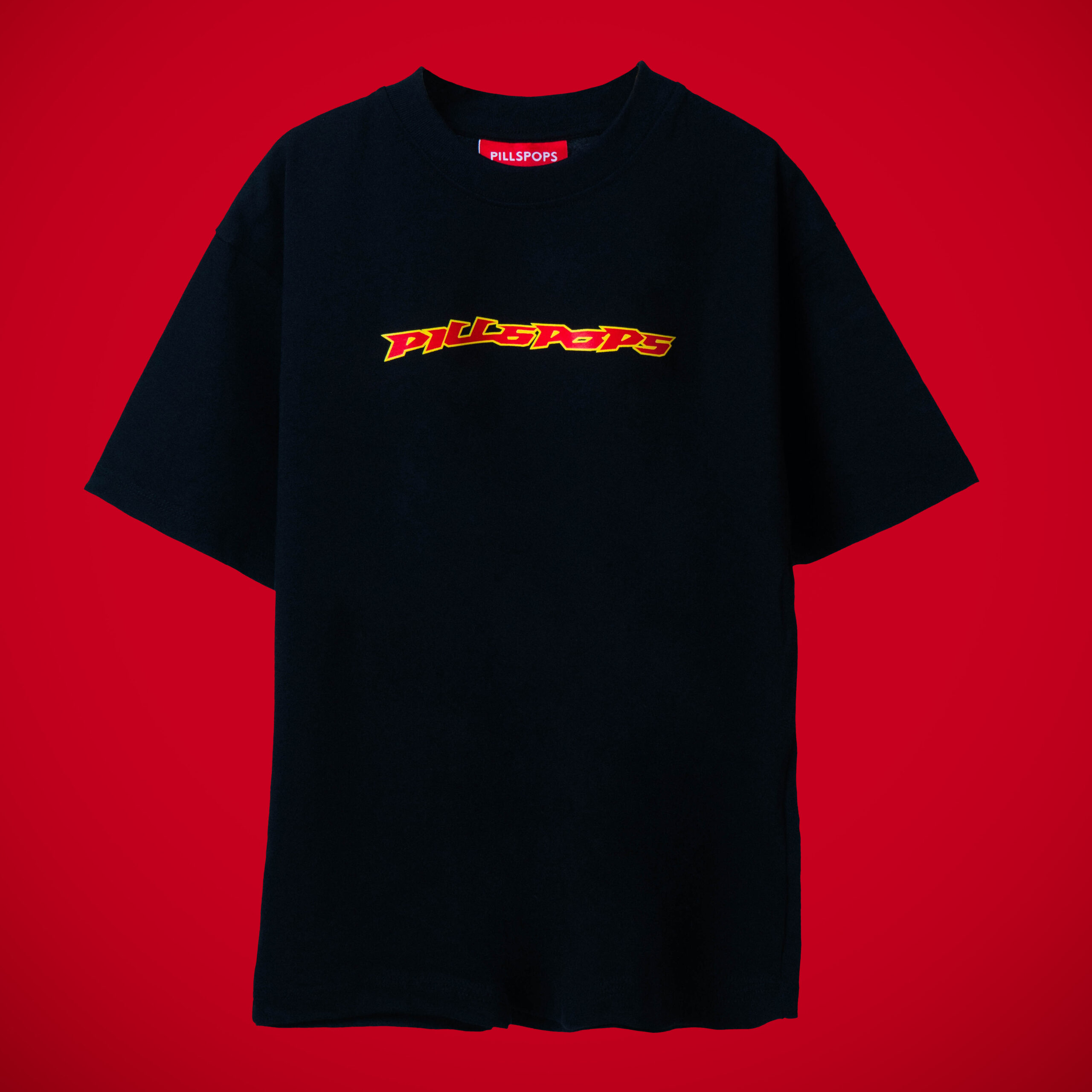 PILLSPOPS Signature Logo Black T-Shirt